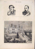 Original Old Antique Print Officers Commerell Baker Aldworth Poet Laureate 1874