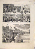 Original Old Antique Print Royal Buck Hounds Middlesex Chelsea Embankment 1874