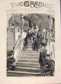 Original Old Antique Print Czar Russia Gravesend Departure Durand 1874 Victorian