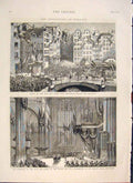 Original Old Antique Print Holland Amsterdam Muntsuis Nieuwe Kerk 1874 Victorian