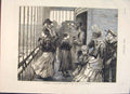 Original Old Antique Print Cage Monument Holiday Family Tower Sailor 1874 19th
