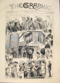 Original Old Antique Print Havre Volunteer Visit Germany Troops 1874 Victorian