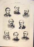 Original Old Antique Print Portraits War Minister French Minister 1874 Victorian