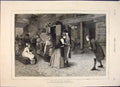 Original Old Antique Print Green Dudley Journey Station Family Carriage 1874