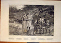 Old Antique Print Summer Holiday Family Team Locker Hopkin Fine Art 1878 19th