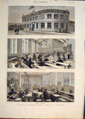 Original Old Antique Print British Workman Coffee Tavern Liverpool 1878 19th