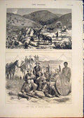 Old Antique Print War South Africa King Williamstown Galekas Albany 1878 19th