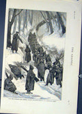 Old Antique Print Russians General Rauch Cannon Mountain War Russia 1878 19th