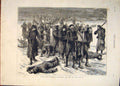 Original Old Antique Print Russians Prisoners War March Durand 1878 Victorian