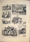 Original Old Antique Print War Joawkis North Western India Jummoo 1878 19th