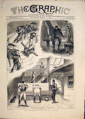 Original Old Antique Print Russians War Advance Gurad Hms Temeraire Adrianople