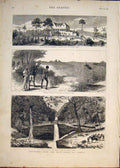 Original Old Antique Print Sketches West Coast Africa Hunting St Thomas' Island