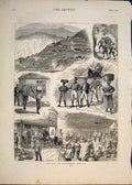 Original Old Antique Print Sketches Newcastle Jamaica Market 1878 19th