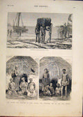 Original Old Antique Print Algoa Bay Kaffir War Africa Cape Transvaal Zulu 1878
