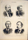 Original Old Antique Print Portrait Royal Academy Elections Members 1878 19th