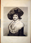 Old Antique Print Little Swansdown Storey Lady Fur Coat Hat Fine Art 1878 19th