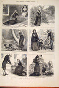 Original Old Antique Print Ladyship Lover Lady Sketches Rosemount 1879 Victorian