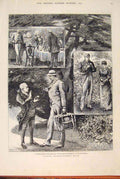 Original Old Antique Print Sketches Hernholme Uncle Bloodstone Will 1879 19th