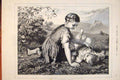Original Old Antique Print Summer Idyl Bauerle Children Field Fine Art 1879 19th