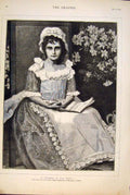 Original Old Antique Print Portrait Young Girlwonder True Brooks Fine Art 1879