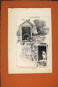 Original Old Antique Print Hibernating Bears Quebec Battery Mess Members 1879