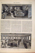 Original Old Antique Print Duke Duchess Connaught Hm Yacht Osborne Wedding 1879