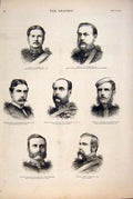Old Antique Print Portrait Military Officers Africa India Zulu War 1879 19th