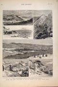 Original Old Antique Print South Africa Railway Sketches Grahamstown 1879 19th