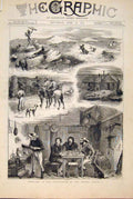 Old Antique Print Sketches United States Territories Indian Hunting 1879 19th