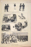 Original Old Antique Print Zulu War Durban Africa Ss Russia Officers 1879 19th
