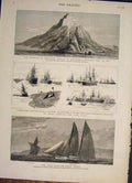 Original Old Antique Print African Slave Trade Africa Meydoon Maspero Suez Canal