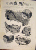 Original Old Antique Print St Gothard Railway Tunnel Sketches 1882 Victorian