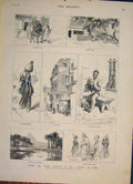 Original Old Antique Print Yachting Yacht Ceylon Cairo Egypt Africa Fripp 1882
