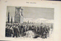 Original Old Antique Print Funeral Captain Selby British Cemetery Scutari 1882