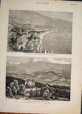 Original Old Antique Print Mentone Queen Chalet De Rosiers Mountains France 1882