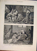 Original Old Antique Print Royal Academy Greiffenhagen Davis Fine Art 1882 19th