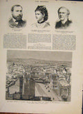 Original Old Antique Print Portrait Rice Barker Windsor Wedding Castle 1882 19th