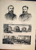 Original Old Antique Print Portrait Hamilton Trevelyan Ireland Chapelizod Bridge