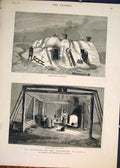 Original Old Antique Print Jeannette Survivors Siberia Danenhower Siberian 1882