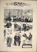 Original Old Antique Print Christmas Merchant Seamen Belvedere Royal Alfred 1883