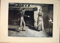 Original Old Antique Print Milkmaid Romance Kiln Horse Romantic Lady Man 1883