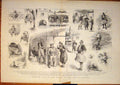 Original Old Antique Print Shooting Shoot Hunt Sea Marmora Spain Sketches 1883