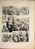 Original Old Antique Print Festival London Hospital Children Shadwell 1883 19th