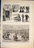 Original Old Antique Print Volunteer Review Brighton Transvaal Boer Boers 1883
