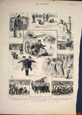 Original Old Antique Print Athletic Sports Boys Training Ship Navy 1883 19th