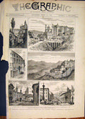 Original Old Antique Print Rapheal Sketches Urbino Italy Palace Raffaelo 1883