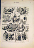 Old Antique Print Amsterdam Exhibition Sketches Dutch Holland Market 1883 19th