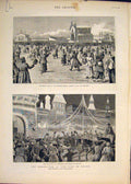 Original Old Antique Print Fete Khodinsky Common Moscow Czar Russia Coronation