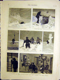 Original Old Antique Print Observatory Summit Ben Nevis Snowstorm 1884 Victorian
