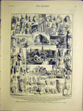 Old Antique Print Cypriote Antiquities Temple Artemis Achna Salamis 1884 19th